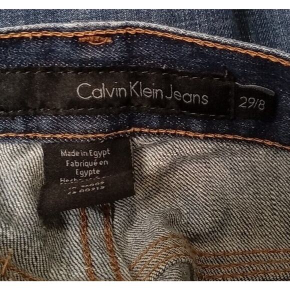 Calvin Klein Jeans, Dark Blue Denim, Bootcut, 29/8 Actual: 33W x 28.5L - Picture 9 of 11